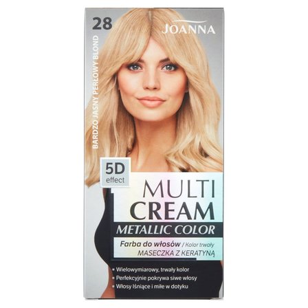 Joanna Multi Cream Metallic Color Farba do włosów bardzo jasny perłowy blond 28 (1)