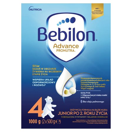 Bebilon 4 Advance Pronutra Junior Formuła na bazie mleka po 2. roku życia 1000 g (2 x 500 g) (1)