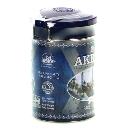 AKBAR EARL GREY CZARNA HERBATA CEJLOŃSKA LIŚCIASTA 100G (10)