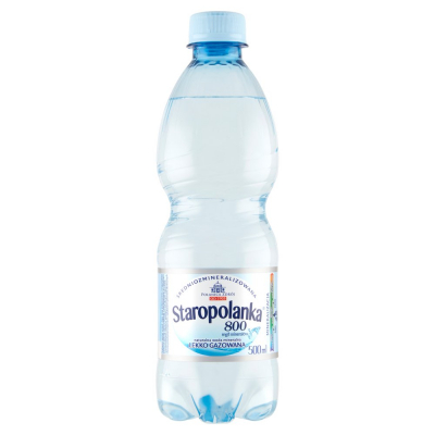 Staropolanka 800 Naturalna woda mineralna średniozmineralizowana lekko gazowana 500 ml (1)