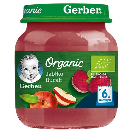 Gerber Organic Jabłko burak dla niemowląt po 6. miesiącu 125 g (1)