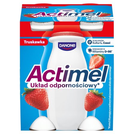 Actimel Napój jogurtowy o smaku truskawkowym 400 g (4 x 100 g) (1)