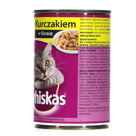 Whiskas 1+ lat Karma pełnoporcjowa z kurczakiem w sosie 400 g (7)