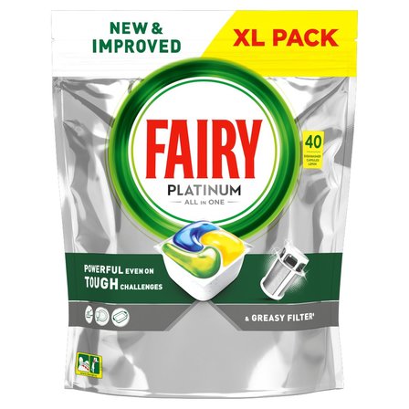 Fairy Platinum Cytryna Tabletki do zmywarki All In One, 40 tabletek (1)