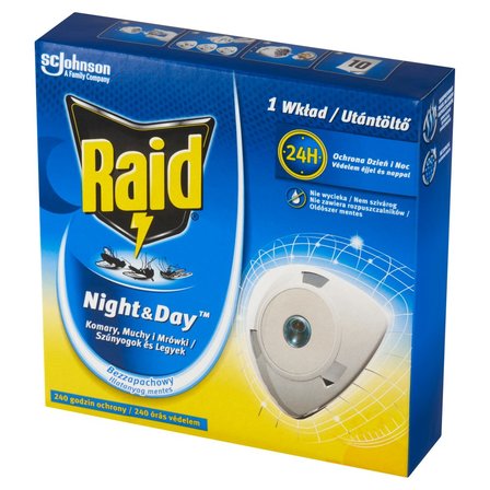 Raid Night & Day Komary muchy i mrówki Wkład do elektrofumigatora owadobójczego 2,25 g (2)