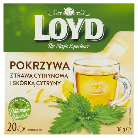 Loyd Herbatka ziołowa pokrzywa z trawą cytrynową i skórką cytryny 38 g (20 x 1,9 g) (1)