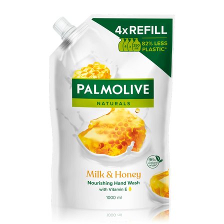 Palmolive Naturals Milk & Honey (Mleko i miód) Kremowe mydło do rąk w płynie zapas, 1000 ml (1)