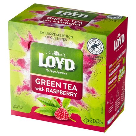 Loyd Herbata zielona aromatyzowana o smaku maliny 30 g (20 x 1,5 g) (2)