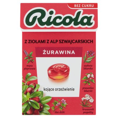 Ricola Szwajcarskie cukierki ziołowe żurawina 27,5 g (1)