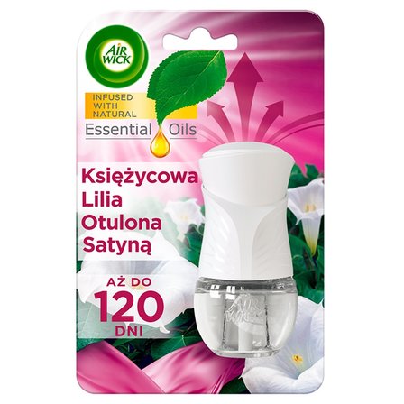 Air Wick Essential Oils Elektryczny odświeżacz i wkład księżycowa lilia otulona satyną 19 ml (2)