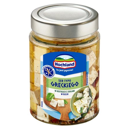 Hochland Sałatkowy ser typu greckiego w kostkach z ziołami w oleju 300 g (1)