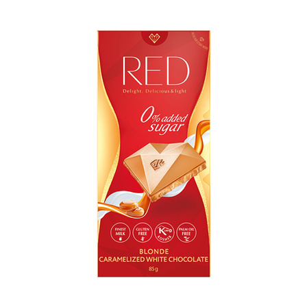 RED Delight Blonde Caramelized White Chocolate - biała karmelizowana czekolada bez dodatku cukru 85g (1)