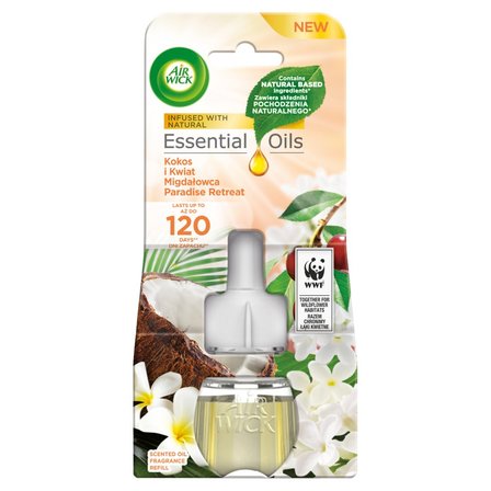 Air Wick Essential Oils Wkład do elektrycznego odświeżacza kokos i kwiat migdałowca 19 ml (1)