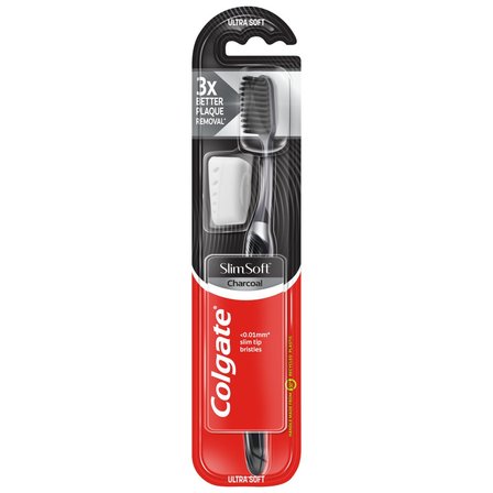 Colgate Slim Soft Charcoal Szczoteczka do zębów miękka SOFT z węglem aktywnym 1 sztuka (1)