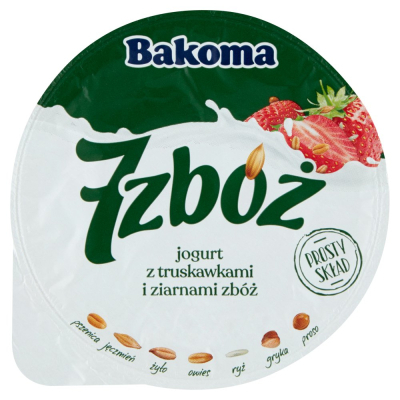 Bakoma 7 zbóż Jogurt z truskawkami i ziarnami zbóż 140 g (1)