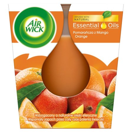 Air Wick Essential Oils Świeczka zapachowa pomarańcza z mango 105 g (1)