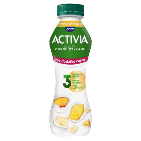 Activia Jogurt bez dodatku cukru ananas brzoskwinia banan 270 g (1)