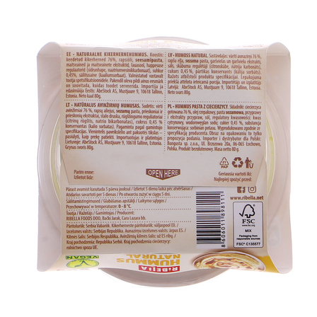 Ribella hummus pasta z ciecierzycy 80g (3)