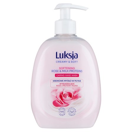 Luksja Creamy & Soft Kremowe mydło w płynie wygładzające róża i proteiny mleka 500 ml (1)