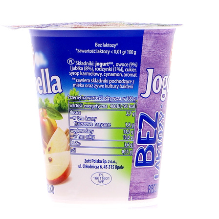 Zott Jogobella Bez laktozy Jogurt owocowy Classic 150 g (9)