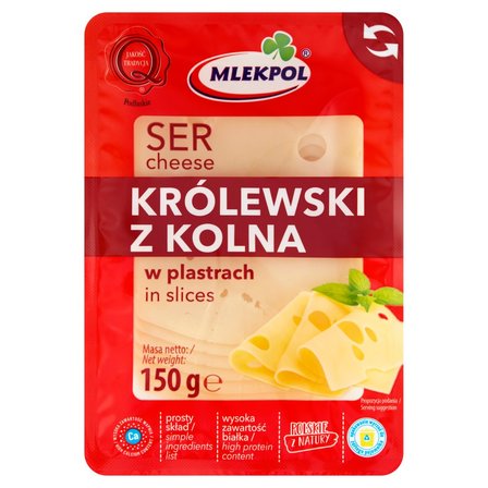 Mlekpol Ser królewski z Kolna w plastrach 150 g (1)