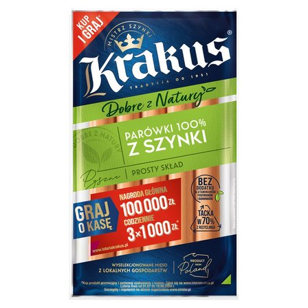 Krakus Parówki 100 % z szynki 185 g (1)