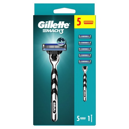 Gillette Mach3 Maszynka do golenia dla mężczyzn, 1 maszynka do golenia Gillette, 2 ostrza wymienne (1)