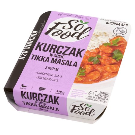 So Food Inspirowane Kuchnią Azji Kurczak w sosie tikka masala z ryżem 330 g (2)