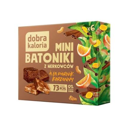 DOBRA KALORIA MINI BATONIKI Z NERKOWCÓW A`LA PIERNIK KORZENNY BEZ DODATKU CUKRU 102g (1)