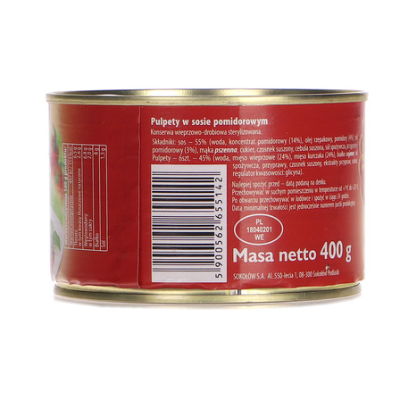 Sokołów pulpety w sosie pomidorowym 400g (2)