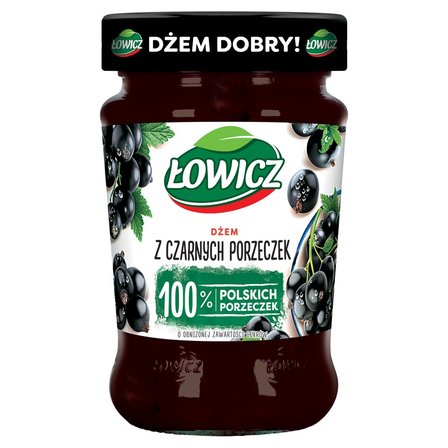 Łowicz Dżem z czarnych porzeczek o obniżonej zawartości cukrów 280 g (1)