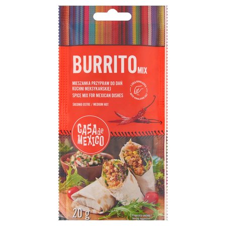 Casa de Mexico Burrito Mix Mieszanka przypraw do dań kuchni meksykańskiej 20 g (1)