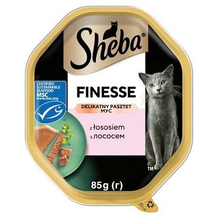 Sheba Finesse Mokra karma dla dorosłych kotów delikatny pasztet z łososiem 85 g (1)