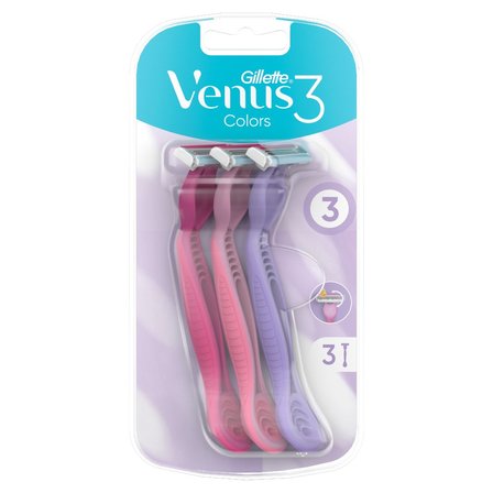 Gillette Venus 3 Colors Maszynki jednorazowe, liczba sztuk w opakowaniu: 3 (1)