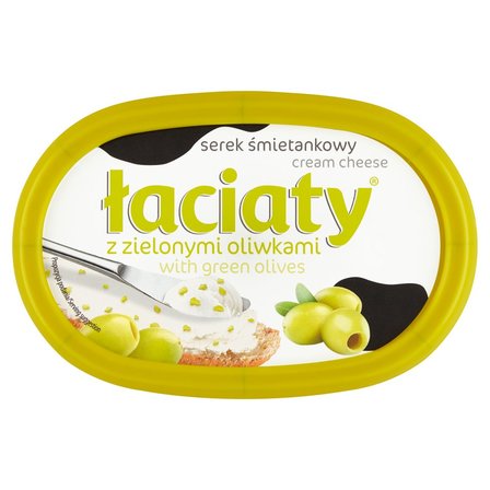 Łaciaty Serek śmietankowy z zielonymi oliwkami 135 g (1)