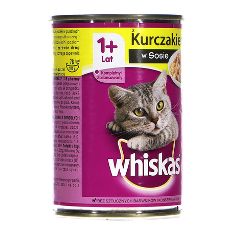 Whiskas 1+ lat Karma pełnoporcjowa z kurczakiem w sosie 400 g (11)