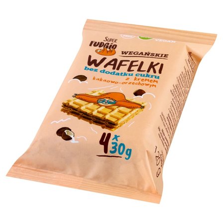 Super Fudgio Wegańskie wafelki bez dodatku cukru z kremem kakaowo-orzechowym 120 g (4 x 30 g) (2)