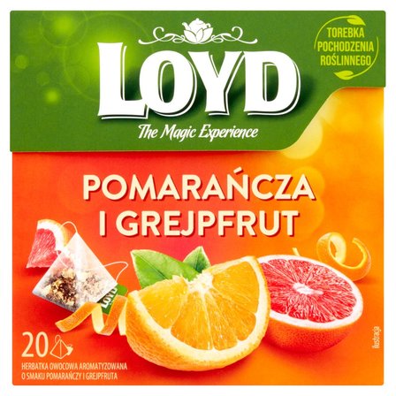 Loyd Herbatka owocowa aromatyzowana o smaku pomarańczy i grejpfruta 40 g (20 x 2 g) (1)