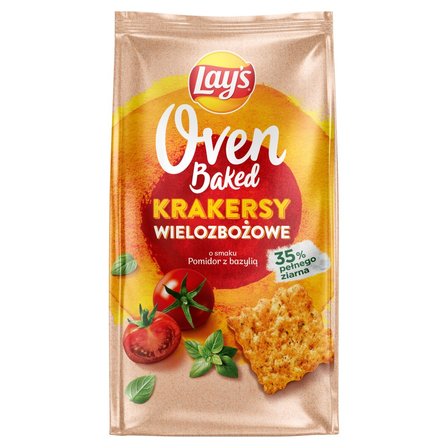 Lay's Oven Baked Krakersy wielozbożowe o smaku pomidor z bazylią 80 g (1)