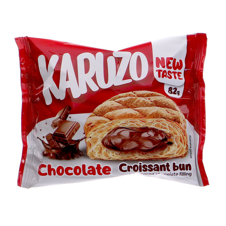 Karuzo bułka croissant z nadzieniem kakowym z czekoladą 82g (1)