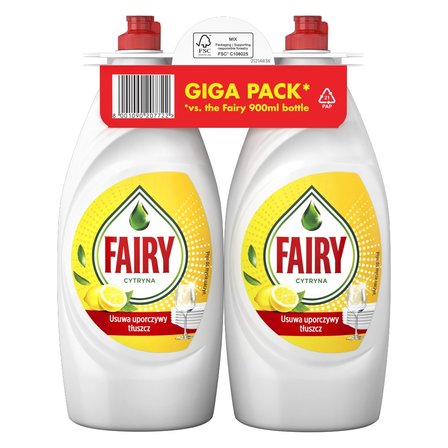 Fairy Lemon Płyn do mycia naczyń 2x900 ml (1)