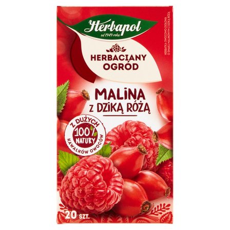 Herbapol Herbaciany Ogród Herbatka owocowo-ziołowa malina z dzika różą 54 g (20 x 2,7 g) (1)