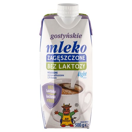SM Gostyń Mleko gostyńskie zagęszczone bez laktozy niesłodzone lekkie 2,5 % 500 g (1)