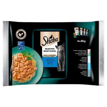 Sheba Selection in Sauce Kolekcja smaków ryba Karma pełnoporcjowa 340 g (4 sztuki) (1)