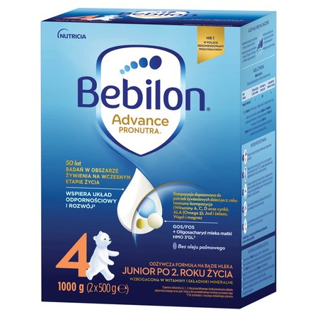 Bebilon 4 Advance Pronutra Junior Formuła na bazie mleka po 2. roku życia 1000 g (2 x 500 g) (2)