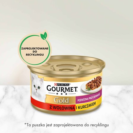 Gourmet Gold Karma dla kotów podwójna przyjemność wołowina i kurczak 85 g (2)