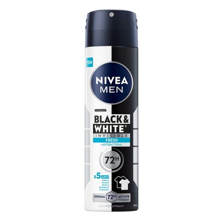 Nivea Black&White Invisible Fresh Antyperspirant Spray 150 ml (1)