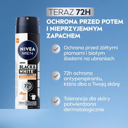 Nivea Black&White Invisible Ultimate Impact Antyperspirant Spray 150 ml (3)