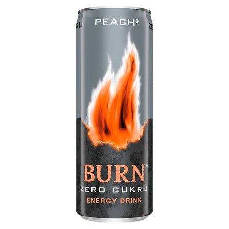 Burn Peach Gazowany napój energetyczny 250 ml (1)