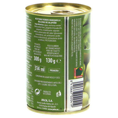 JOLCA OLIWKI ZIELONE NADZIEWANE PAPRYKĄ JALAPENO 300G (8)